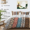 thumbnail image 3 of Boho Bedding Duvet Cover Set King Size 4 Pieces Retro Ethnic Vintage Floral Geometric Splicing Bedding Set with Zipper Closure, 1 Comforter Cover 92x106 Inches 1 Flat Sheet & 2 Pillow Cases, 3 of 7