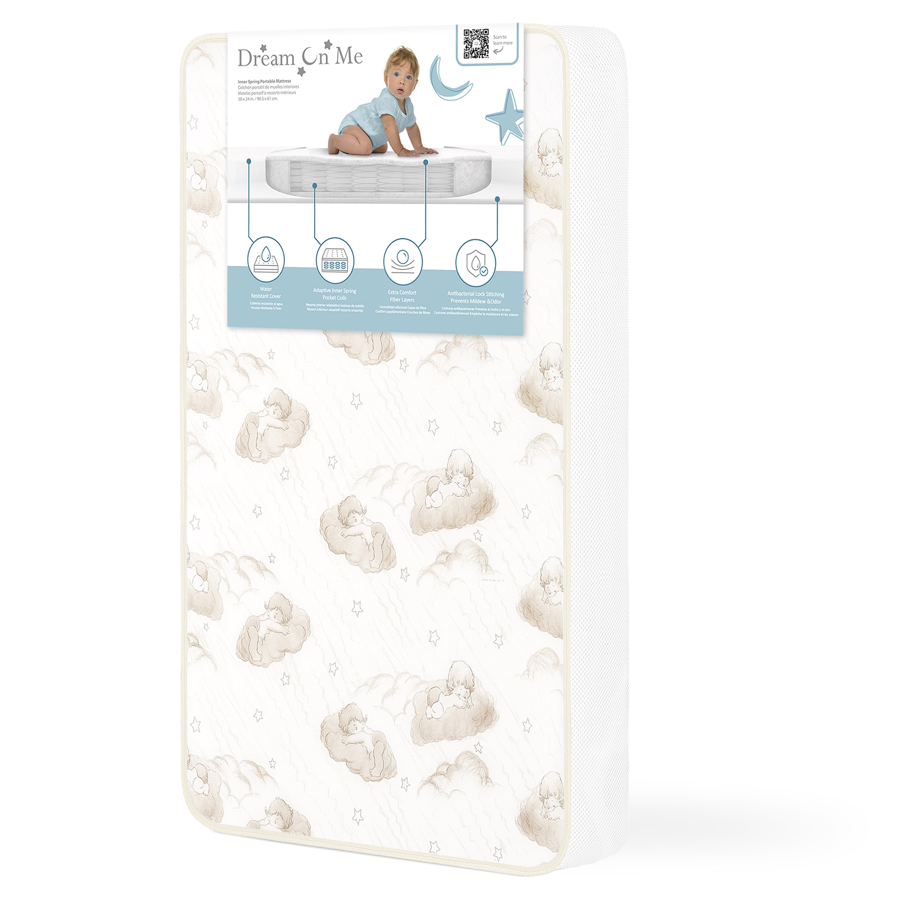Dream on Me 2-In-1 Breathable 2-Sided Mini/Portable Crib Innerspring Mattress