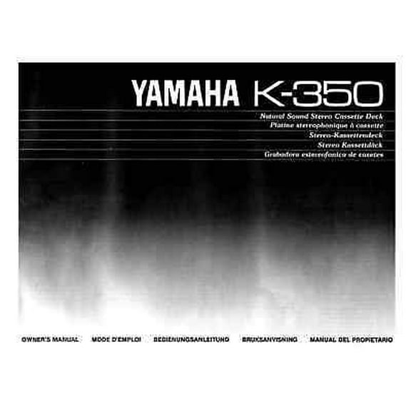 Instruction Manual ONLY for Yamaha K-350 Cassette Deck Owners Manual REPRINT