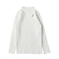 thumbnail image 1 of Little Girls Sweaters Korean Ruffled Edge Knitted Sweater Girls Letter Print Warm Layering Top Clothes White Size 5-6T, 1 of 3