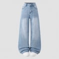 thumbnail image 2 of TOWED22 Girls High Waisted Jeans Wide Leg Baggy Denim Pants with Pockets Y2K Trendy Teen Outfit Light Blue,12-13 Y, 2 of 4