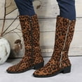 thumbnail image 2 of Women's -High Boots Ladies Fashion Suede Leopard Print Pointed Side Zipper Thick Heel Long Boots, 2 of 8