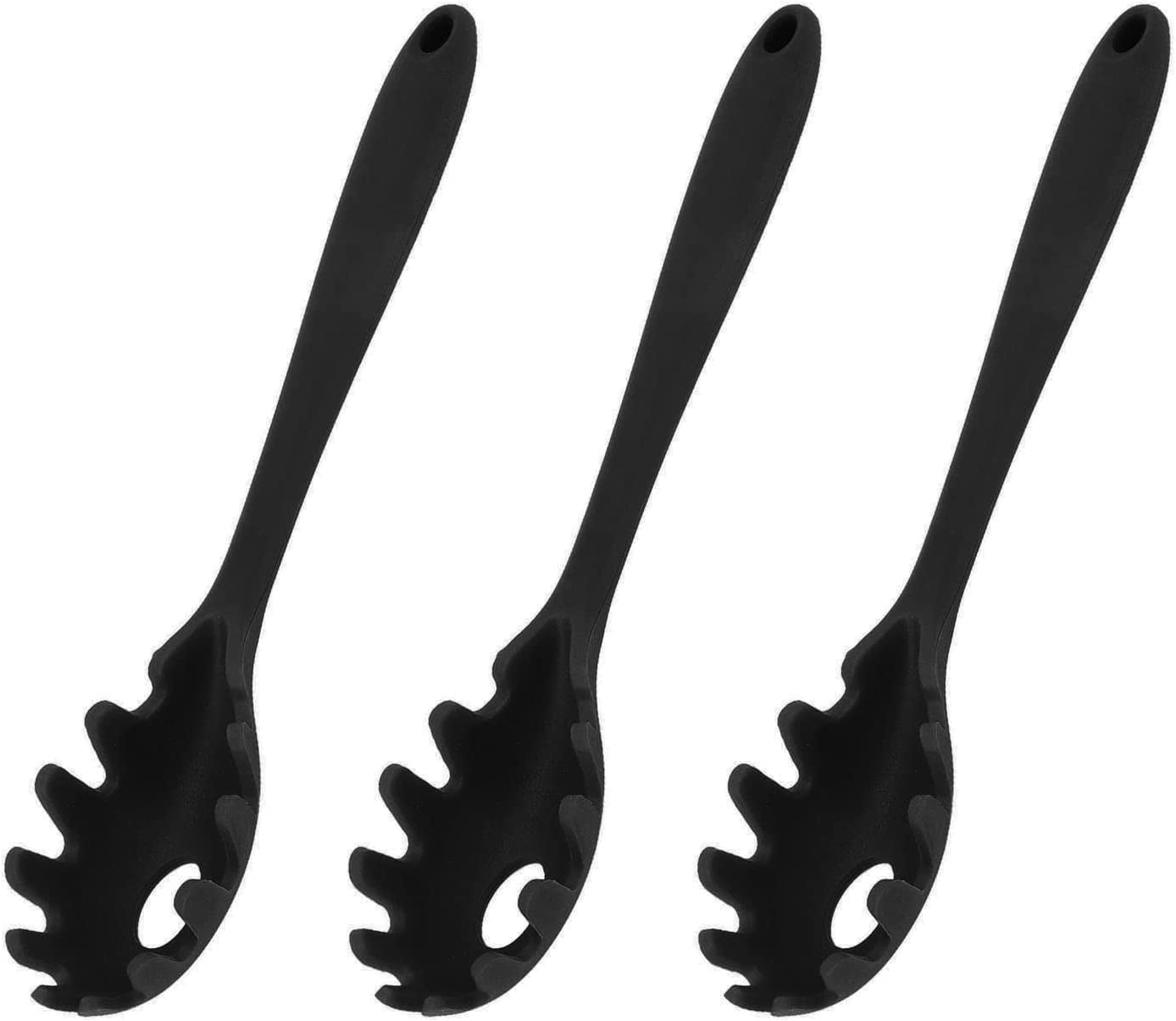 3 Pcs Spaghetti Spoon, Pasta Spoon with Teeth, Silicone Pasta Fork (11.