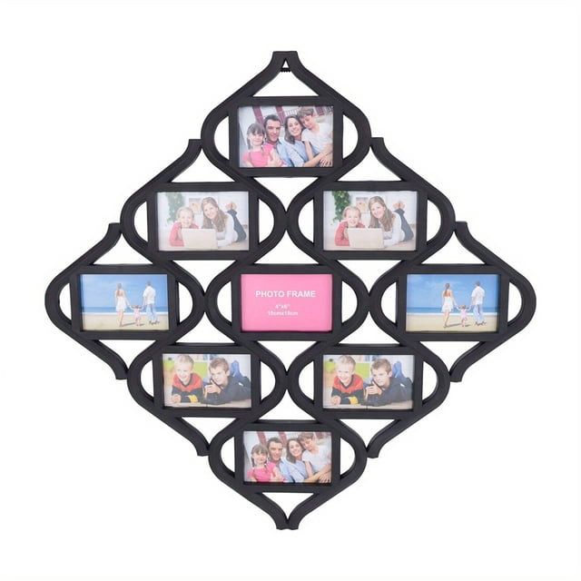 Frame Fotos 4x6in Collage en Forma Diamante 9 para Almacenamiento Imágenes