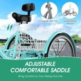 thumbnail image 3 of Lilypelle Adult Tricycles 7 Speed 26 inch Three Wheel Bike Cruiser Trike with Low-Step Through Frame/Large Basket for Men, Women, Seniors,Cyan, 3 of 9