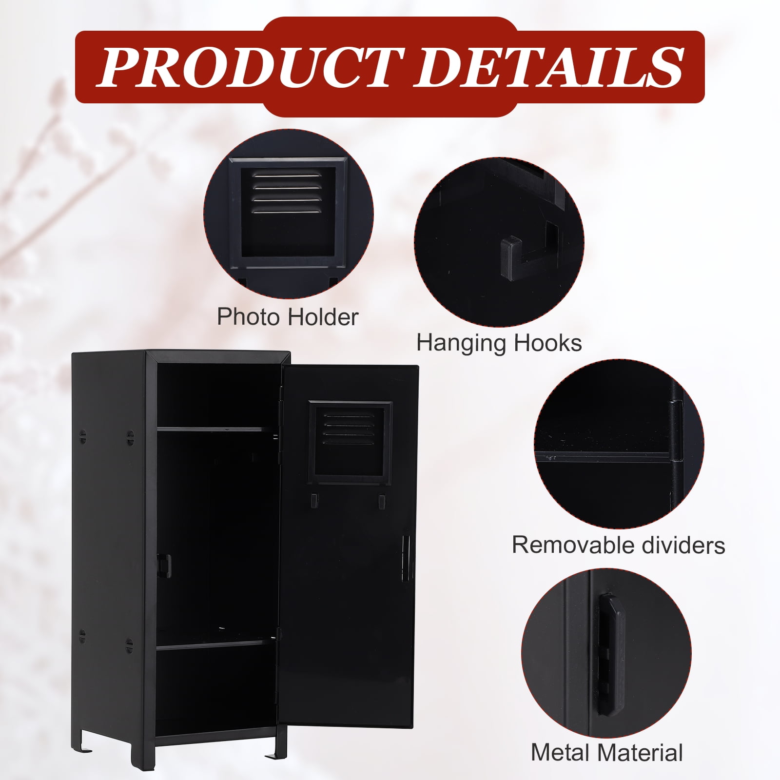 Mini Locker 4.3 x 10.8 Inch, 2 Pcs Small Locker with Lock Keys, Metal Money Safe Storage Box for Desk Bedroom, Black