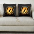 thumbnail image 3 of Set of 2 18x18in Throw Pillow Covers - Elegant Golden Wheat Silhouette Design on Dark Background Perfect for Couch Bed or Car, 3 of 8