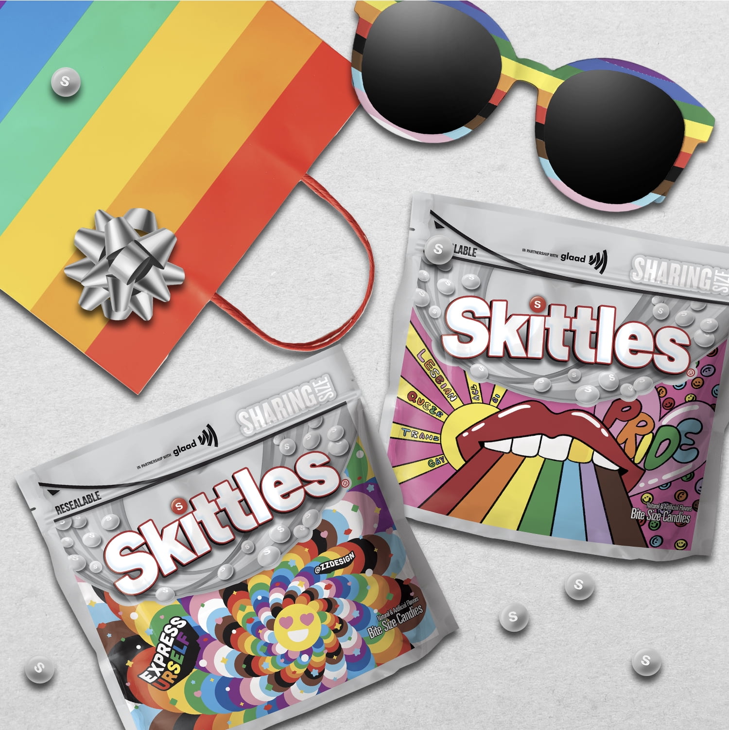 Skittles Original Chewy Candy Limited Edition Pride Pack, Sharing Size Bag  - 15.5oz 