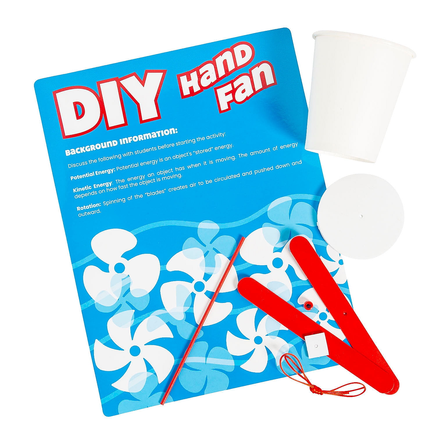 Fun Express DIY STEAM Hand Fan Learning Activity Craft Kit - Makes 12