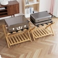 thumbnail image 5 of Smuxee Bamboo Folding Hotel Luggage Rack, Natural Wood, 5 of 9