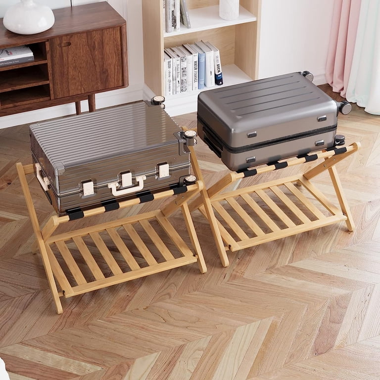Smuxee 2 Pack Folding Luggage Stand for Hotel Guest Room
