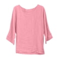 thumbnail image 1 of Blouses Jacquard en Coton et Lin à Manches 3/4 pour Femmes, 1 of 6