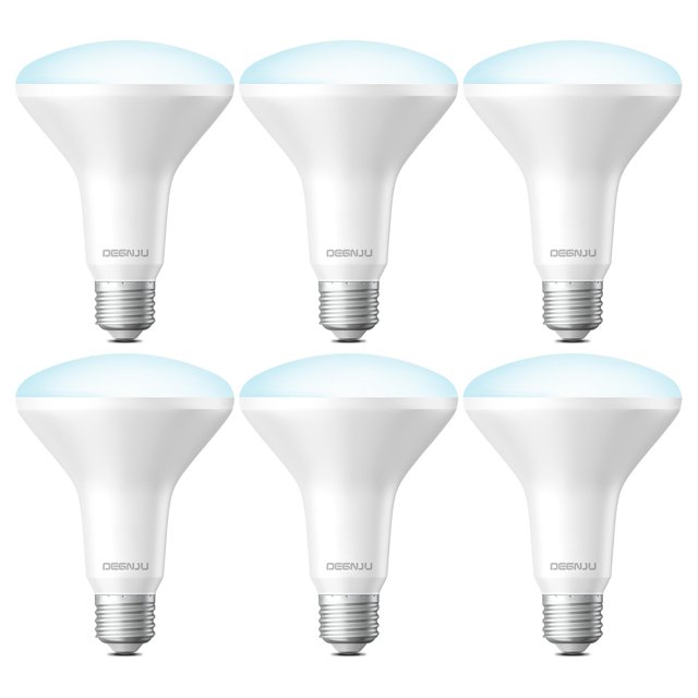 Degnju Paquete De 6 Bombillas Led Empotrables Br30 Regulables Para Interiores Cri80 Equivalente A 7 W, 65 W, 5000 K, Luz Diurna, 650 Lúmenes, 15000 Horas De Vida Útil, Base E26, Bombilla Led Sin Parpa