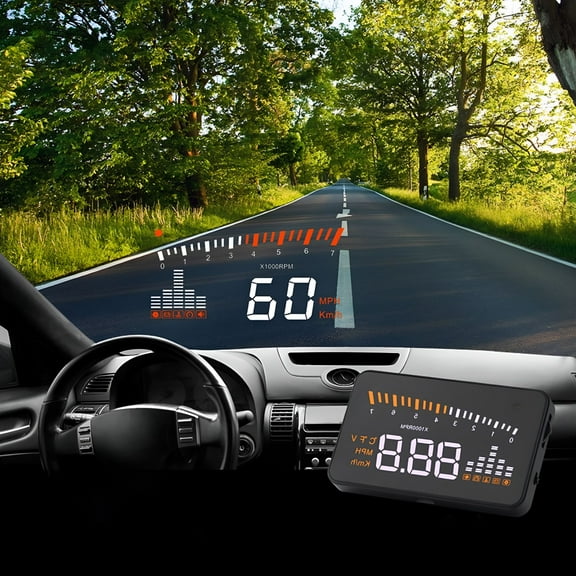 GJX Car Head Up Display 3 Inches HUD Speedometer OBD2 Interface Speed Engine Mileage Measurement Water Temperature