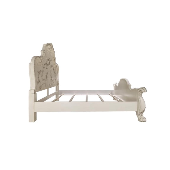 ACME Dresden Wooden California King Bed with Arched Headboard in Bone White