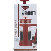 Bialetti, 8 Cup Coffee Press, Plastic Frame Glass Cylinder, Red