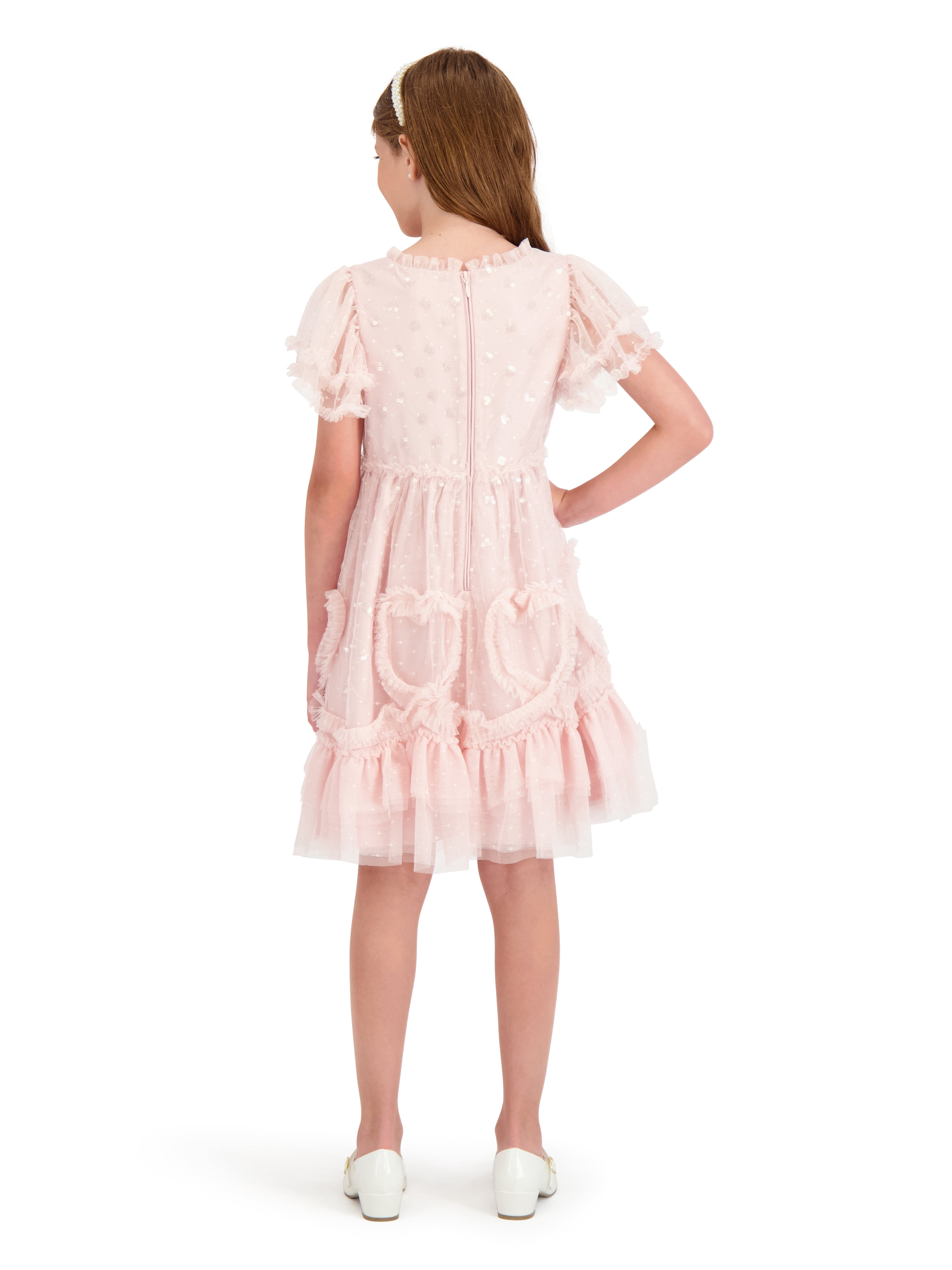 Kensie Girl Sequin Mesh Short Sleeve Dress, Sizes 4-16