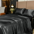 thumbnail image 4 of NTBED Satin Sheets Full Black Luxury Silky Bed Sheets 1800 Microfiber Sheet Set 4 Pcs, 4 of 6