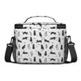 thumbnail image 3 of Black Cat and Leaf White Pattern Insulated Lunch Box for Women Men, Medium Leakproof Cooler Bag with Adjustable Strap, 10"x6.7"x8", 3 of 6