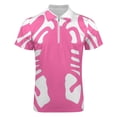 thumbnail image 4 of Pink Lobster Men Zipper T-shirt Summer Casual Short Sleeve T-shirt Top, 4 of 7