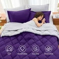 thumbnail image 6 of 7 Pieces Queen Comforter Set, Reversible Bed in a Bag Queen Size, All Season Bedding Set with Comforter, Flat Sheet, Fitted Sheet, Pillowcases & Shams, Purple & Lavender, 6 of 9