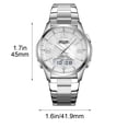 thumbnail image 3 of Reloj de cuarzo unisex con calendario – Reloj de pulsera de acero inoxidable resistente al agua para negocios, para hombres y mujeres, ideal para la oficina, reloj analógico de moda., 3 of 6