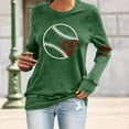 thumbnail image 2 of Holzkary Baseball Sweatshirt Women Spring Baseball Print Loose Casual Top Hoodie Baseball Mom Sweatshirt Funny Game Day Baseball Pullover Tops Casual Graphic Ball Long Sleeve Tee Top Green Xxl, 2 of 4