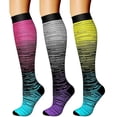 thumbnail image 2 of lcziwo 3 Packs Compression Socks for Women, Knee High Support for Nurses Athletic Running Cycling Hiking Travel, Green, S/M, 2 of 3