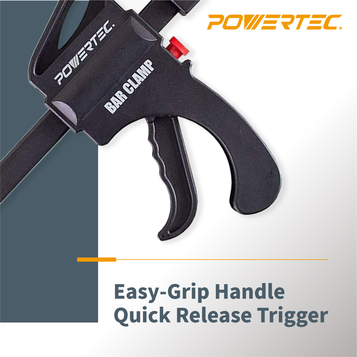 POWERTEC 24" and 36" Bar Clamps with Spreader, Trigger Clamps for Woodworking, One-Handed Carpenter Quick Clamp Sets for Gluing, Wood Clamps for Woodworking Tools, 4PK  (71788)