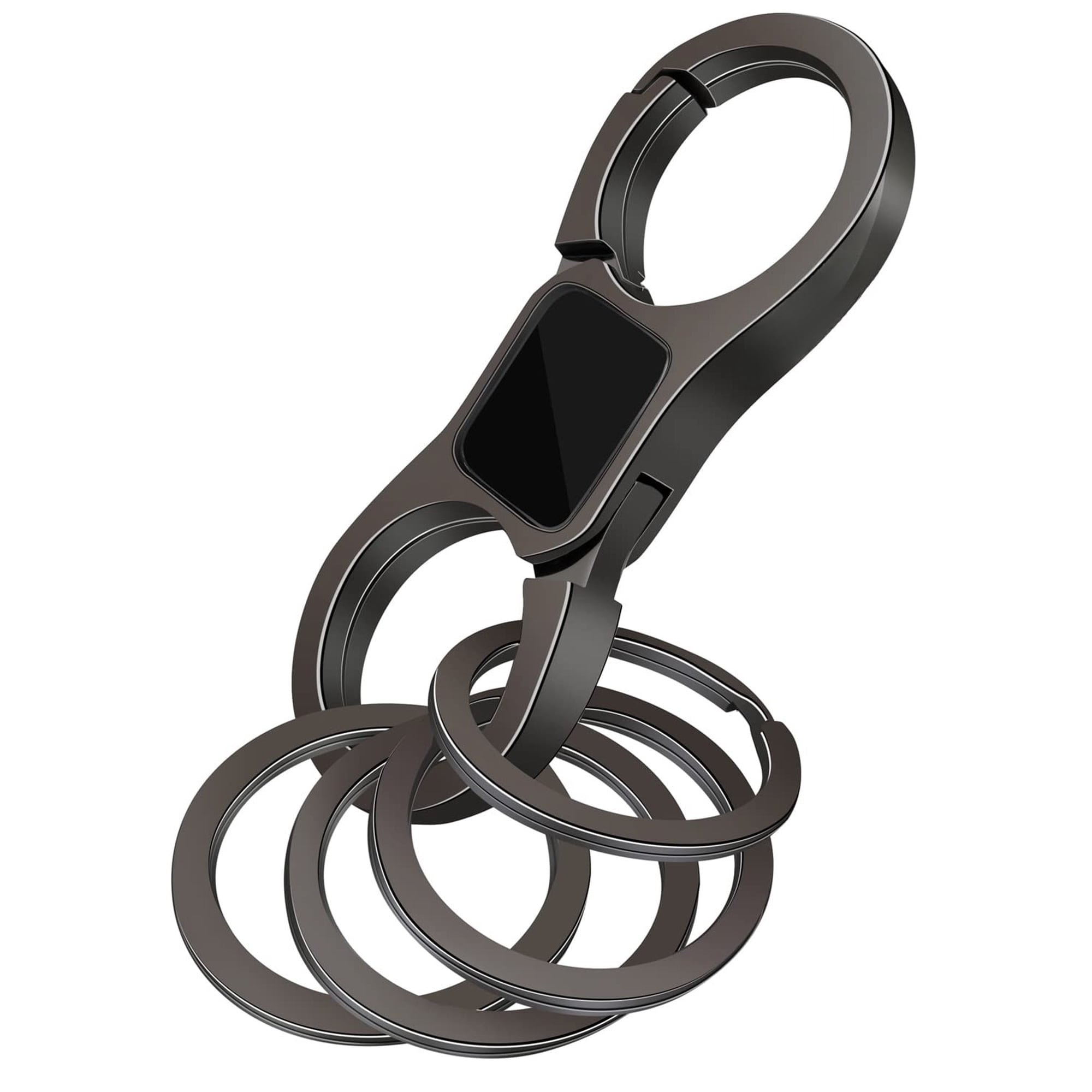 Heavy‑Duty Chain Quick Release Spring Keychain Organizer Equipped with 4 Key Rings Durable Detachable Spring Link Key Holder Portable Multi‑Key Storage Accessory for Men and Women Daily Use