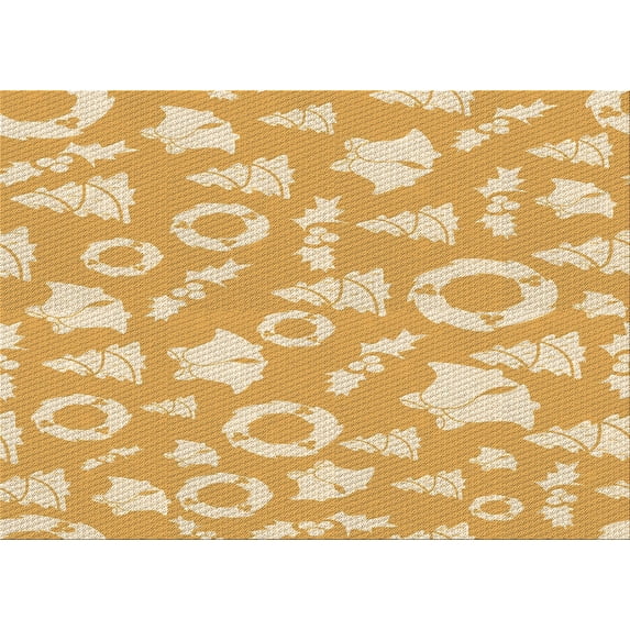 Ahgly Company Indoor Rectangle Patterned Macaroni and Cheese Yellow Area Rugs, 3' x 5'