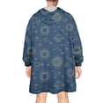 thumbnail image 2 of Wearable Oversized Blanket,Blue Sun Moon Cloud Star Pattern Wearable Blanket Hoodie for Adults,Cozy Hooded Blankets with Super Pockets,Super Warm Fuzzy Pullover for Women & Men, 2 of 6