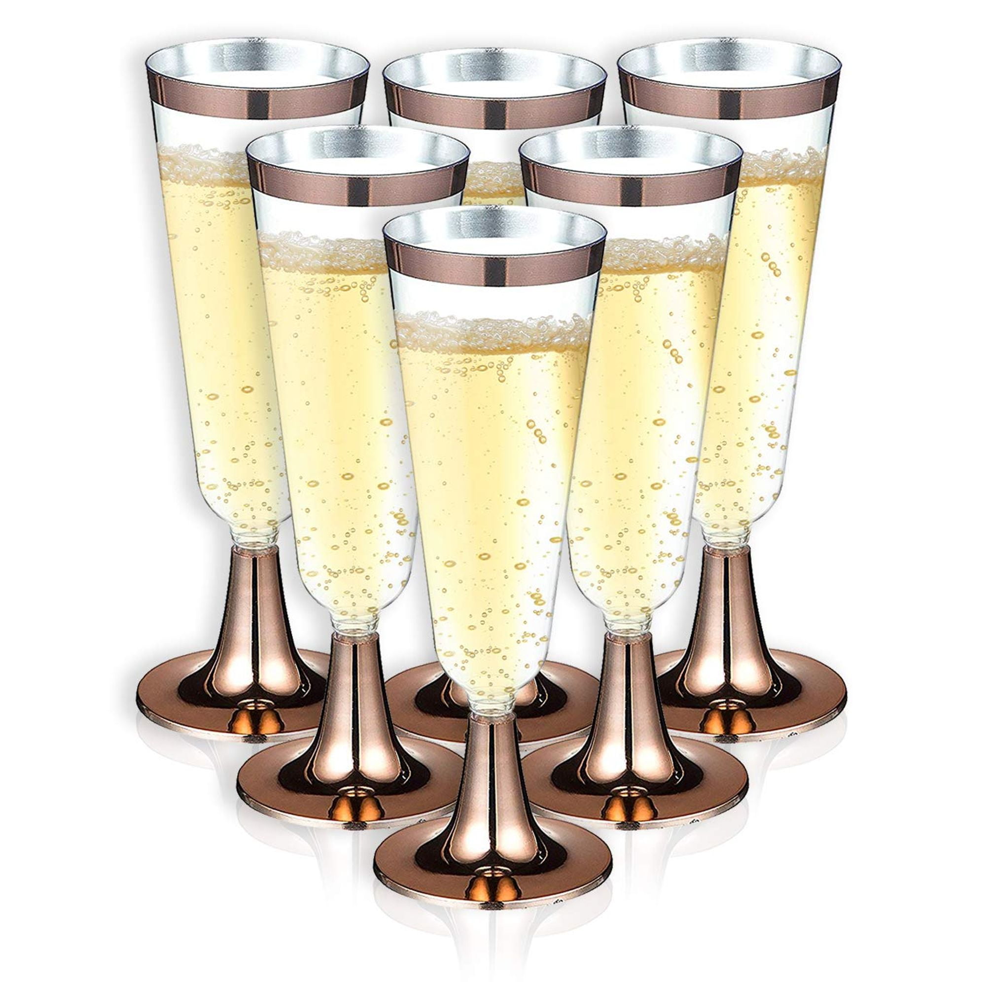 Champagne Flutes 50Count Plastic Champagne Glasses, Toasting Flute