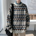 thumbnail image 4 of Qertyioot Chandail à Prix Réduit pour Hommes chandail Décontracté Ample Tricoté Col Rond Motif Losange, 4 of 7