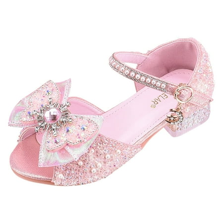 

CQININI Girls Sandals Bowknot Shoe New Girl Sandals Bow Shoes Little Girl Shoes Girl Dress Shoes Slide Sandal 8Y-9Y