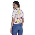 thumbnail image 6 of Moomaya Printed Short Top For Women Summer Casual Zip Collar Tee T-Shirts, 6 of 9