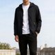 thumbnail image 5 of Mens Tops Manga Larga Color Sólido Bolsillo con Cremallera Al Aire Libre con Capucha Ropa Exterior Casual Poliéster Moda Blusa de Manga Corta, 5 of 9