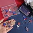 thumbnail image 3 of 1 Box 8 Sets USA Flag Earring Making Kit Patriotic Charms 4th of July Rhinestone US Charm American Flag Charms Red Blue Flag Charm Mixed Color, 3 of 6