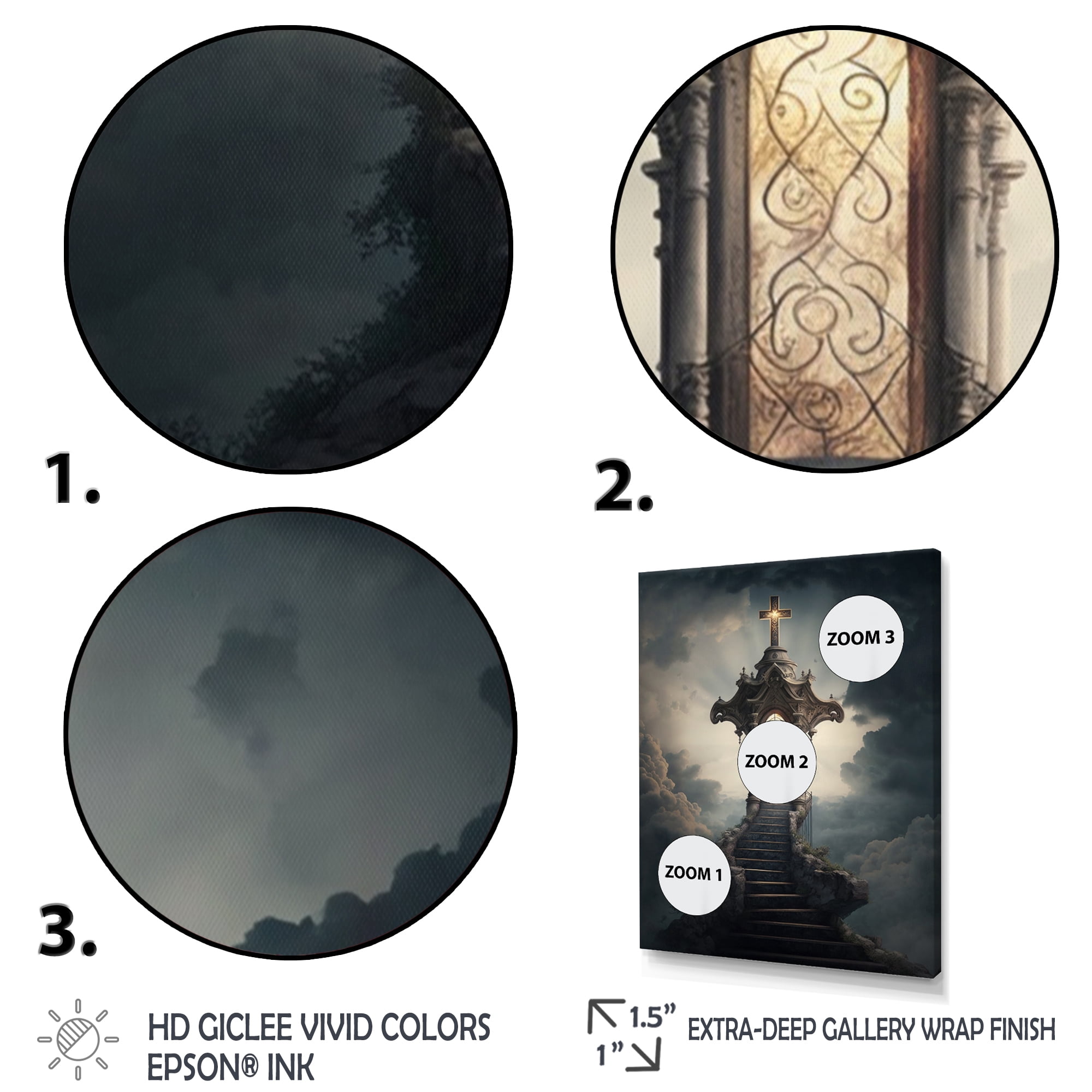 Designart Stairs To Heaven V Canvas Wall Art