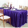 thumbnail image 1 of Wedding Linens Inc. 6' ft (30"x72") Rectangular Ruffled Fitted Crushed Crinkle Taffeta Tablecloth With Skirt for Party, wedding, events, décor - Regency Purple, 1 of 1