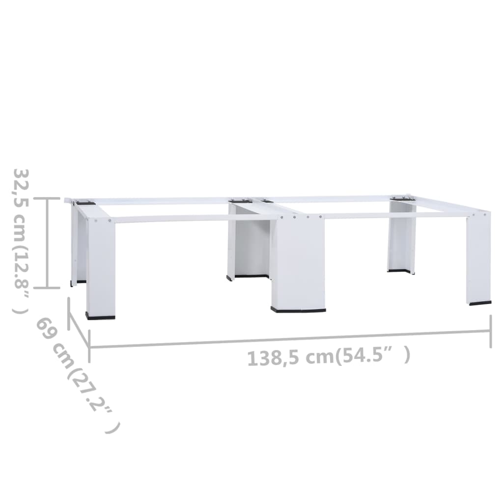 vidaXL Double Washing and Drying Machine Pedestal White