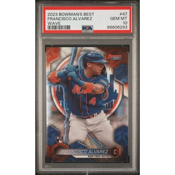 Graded 2023 Topps Bowmans Best Francisco Alvarez #47 Wave Rookie RC Baseball Card PSA 10 Gem Mint