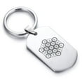 thumbnail image 1 of Stainless Steel Sacred Geometry Fruit of Life Dog Tag Keychain Circle Ring, 1 of 2