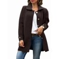 thumbnail image 3 of Womens Fall Long Cardigan Sweater Trendy Knit Jacket Coat Dressy Blazer Coatigan Brown M, 3 of 8