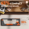 thumbnail image 3 of ZIYOULANG M68 65% Wireless Gaming Keyboard, QWERTY Layout, BT/2.4G/Wired Silent Membrane Keyboard, Rainbow Backlit 67 Keys PBT Keycaps, 2000mAh Portable for Gamer/Office-Gray, 3 of 9