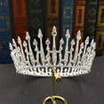 thumbnail image 2 of Nvzi-c Wedding Tiara for Bride Princess Tiara Headband Bridal Crown,Crystal Rhinestone Hair Jewelry Decor for Queen Bride Birthday Prom Wedding Pageant Halloween Costume Party(Silvery), 2 of 2
