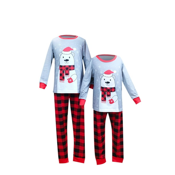 Family Matching Christmas Print Tee & Pants PJ Set for Christmas