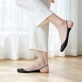 thumbnail image 2 of Women 2 Pairs Sling Liner Socks Low Cut No Show Half Socks Slingback Invisible Non Slip Heel Liner Toe Topper Sock for Heels Flats Pumps Shoes Comfortable Breathable Footwear, Black, 2 of 7