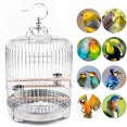 thumbnail image 5 of Miumaeov Stainless Steel Parrot Cockatiel Bird Cage Travel Carrier Cage with Chassis Buckle Food Cup, 5 of 9