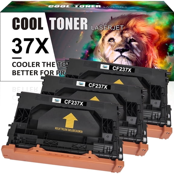 37X Toner Compatible 37X Toner Cartridge for HP 37A CF237A CF237X 37X for M607 M608 M607n M607dn M608n M608dn M608x M609 MFP M631 M632 M633 Printer Ink (Black , 3-Pack)
